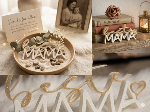 Geschenk für Mama | Muttertag Geschenk | Mama Deko | Geburtstag Mama | Handmade | 3D Schritzug | Mama Aufsteller | Gewchenkidee Mama