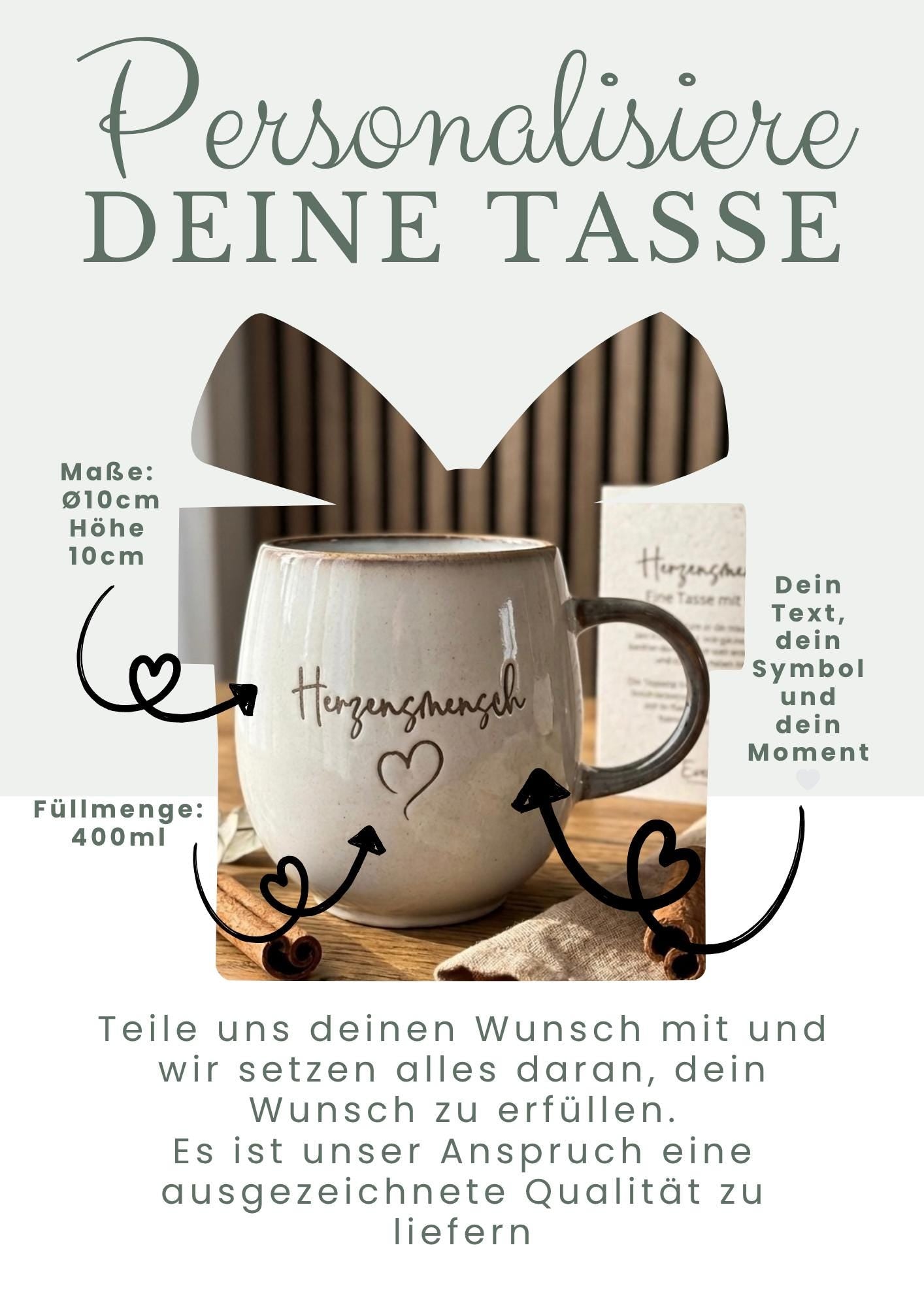Personalisierte Tasse mit Name Geschenk für Mama Freundin Gravur Becher individuell Keramik Geschenkidee Geburtstag Weihnachten