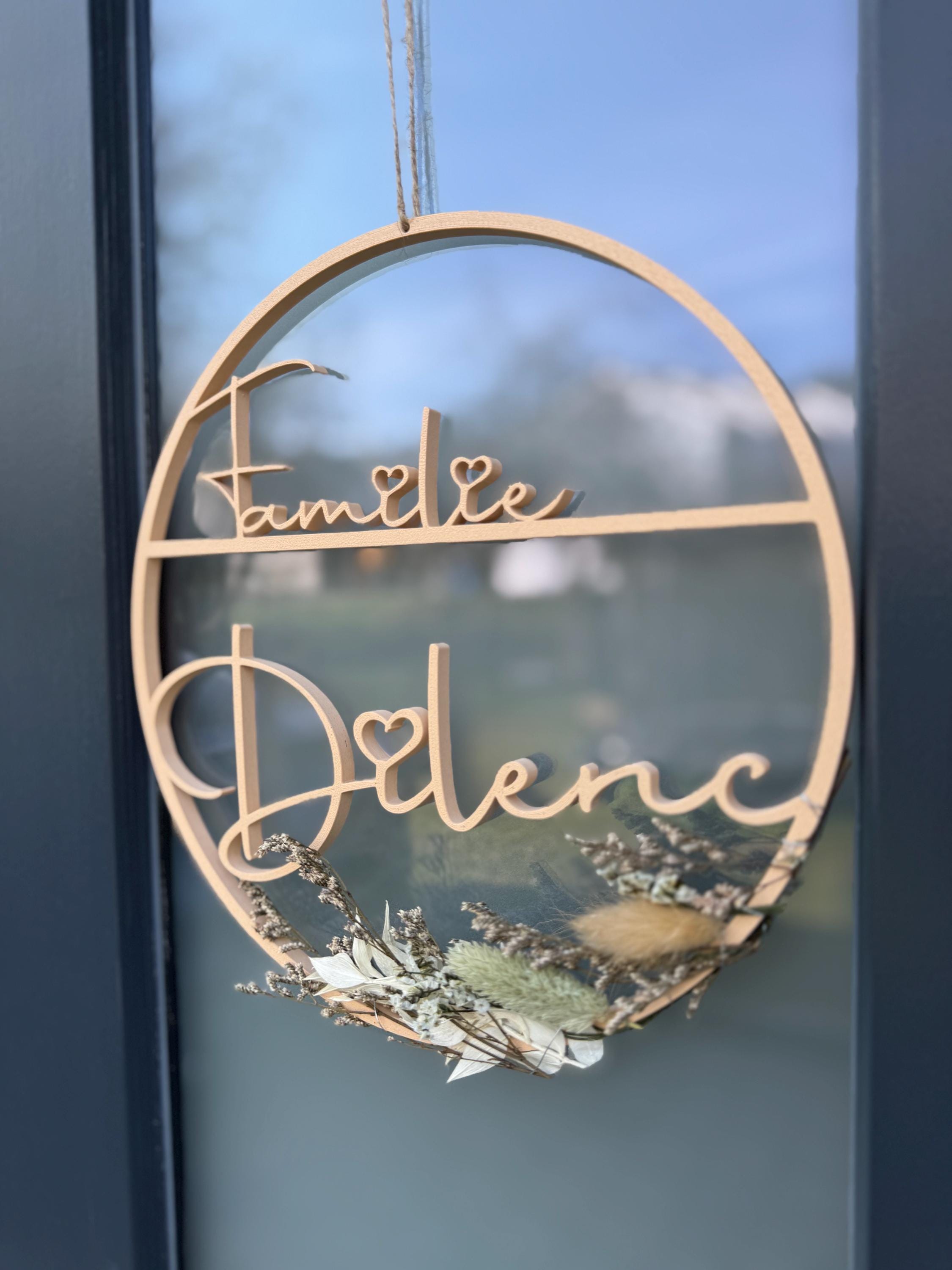 Türschild personalisiert / Familienschild  / 3D / 3D-Druck / Nach Wunsch / Namenstürschild / mit Deko / personalisiertes Geschenk / Türkranz