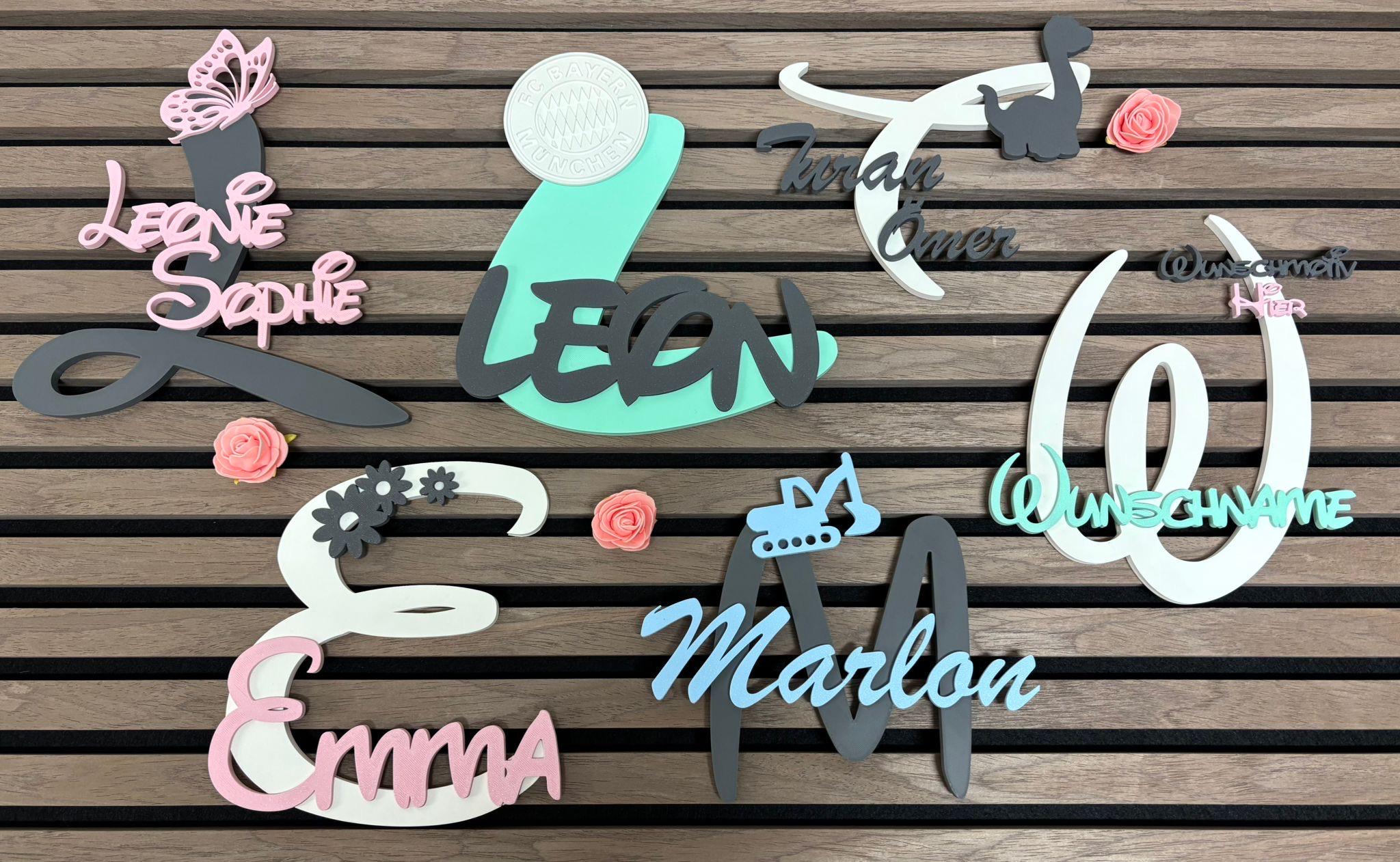 Türschild Kinderzimmer / Namensschild personalisiert / 3D / 3D-Druck / Nach Wunsch / Namenstürschild / personalisiertes Geschenk __etsy:7862095783
