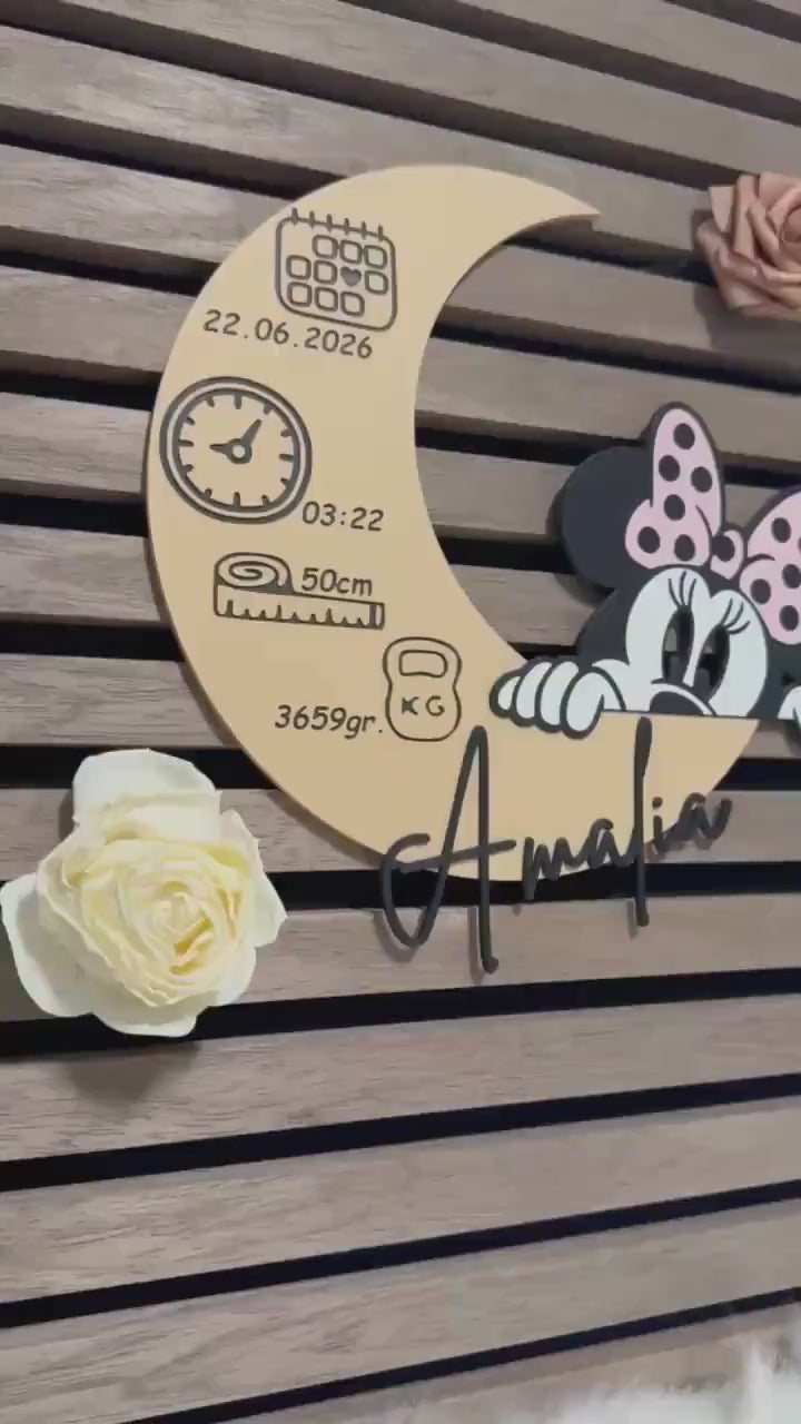 Personalisierte Geburtsanzeige & Geburtsschild | Geschenk zur Geburt | 3D Druck Baby Namensschild | Baby Geschenk / Deko | Individuell |